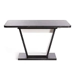 Стол обеденный VOX раздвижной, ЛДСП, 132-172x85x75,5 см, Мрамор черный/Белый | изображение 2