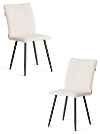 Стул обеденный Bari, LT, велюр, молочный/черный, 4, 41х55х89 см