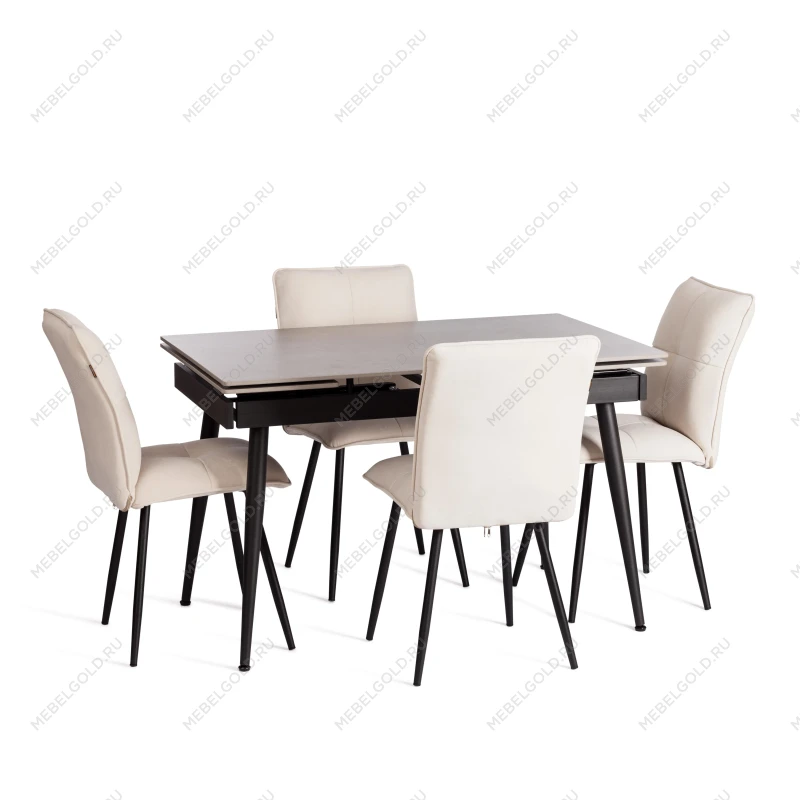 Стул обеденный Sweet, LT, флок, молочный/черный, 4, 41х55х88 см | изображение 9