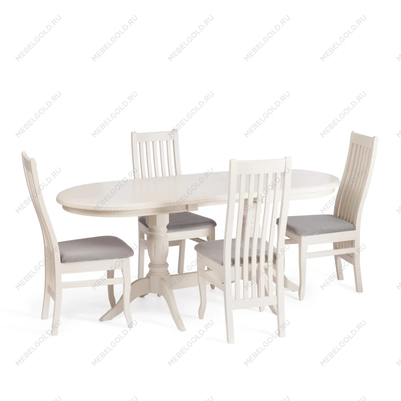 Стул DOLCE мягкое сидение, бук, 40х46х100см, ivory white, велюр Tenerife Ultimate grey | изображение 5