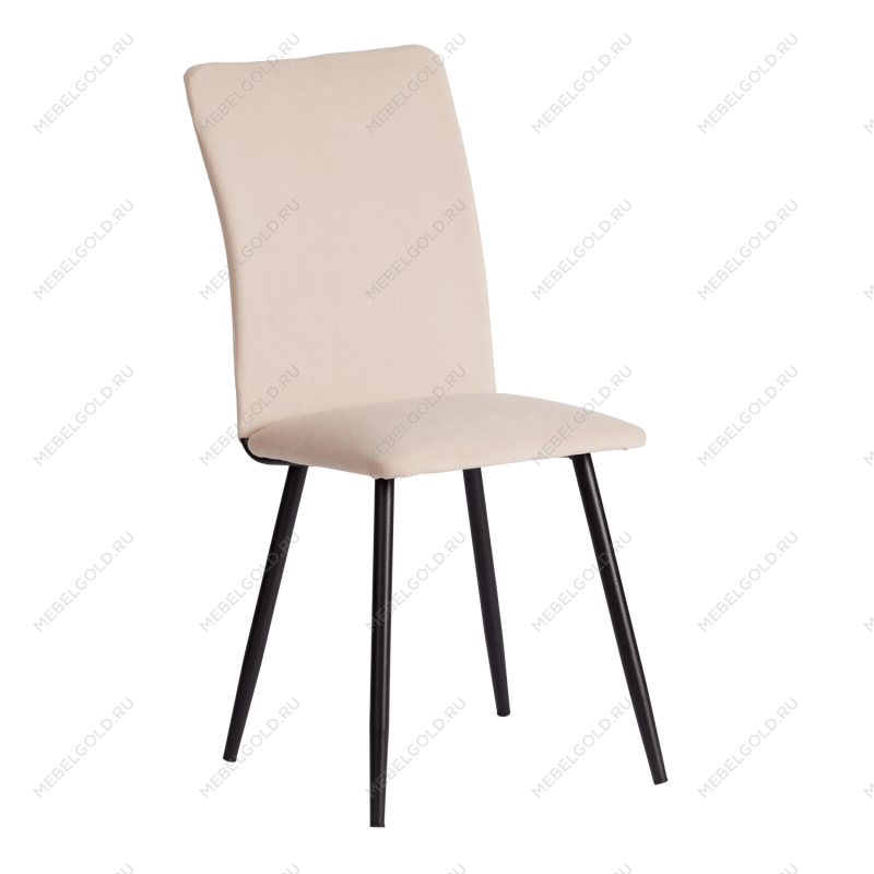 Стул обеденный La Rousse, NEW, велюр, бежевый/черный, 7, 45х55х93 см