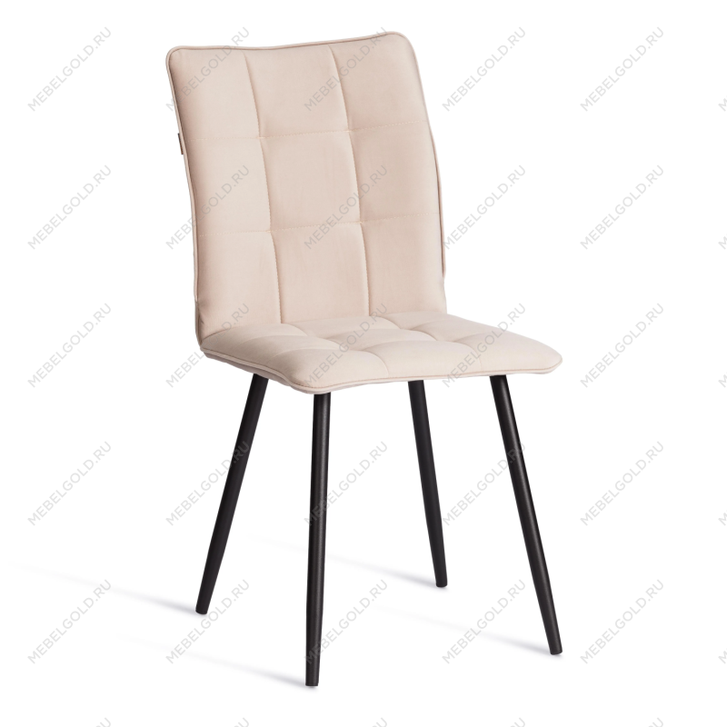 Стул обеденный Bari, LT, флок, бежевый/черный, 7, 41х55х89 см